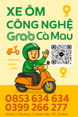 📍 Xe ôm công nghệ Cà Mau - Gọi Grab là có ngay! 🏍️ Bạn cần đi chợ, đi làm, đi khám bệnh? Chỉ cần nhấc máy gọi Grab! 📲 0853.634.634 – 0399.266.277 📌 Khóm 7, Phường 7, Gành Hào – có mặt sau vài phút! 🔥 Đảm bảo: 👉 Giá rẻ, an toàn 👉 Tài xế vui vẻ, chuyên nghiệp 👉 Có mặt nhanh – phục vụ mọi nơi tại Cà Mau