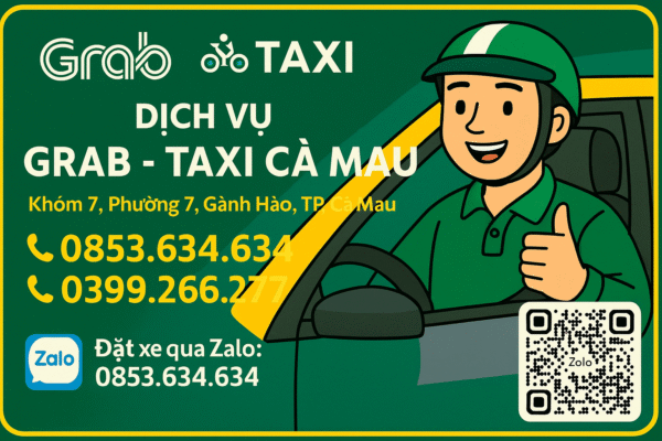 GRAB 2 BÁNH – 4 BÁNH CÀ MAU | ĐẶT XE NHANH - ĐI NGAY CHỈ VỚI MỘT CUỘC GỌI